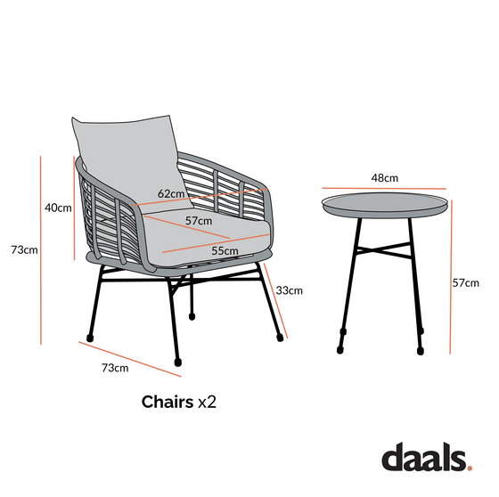 St Loy Natural Rattan Bistro Set with Table