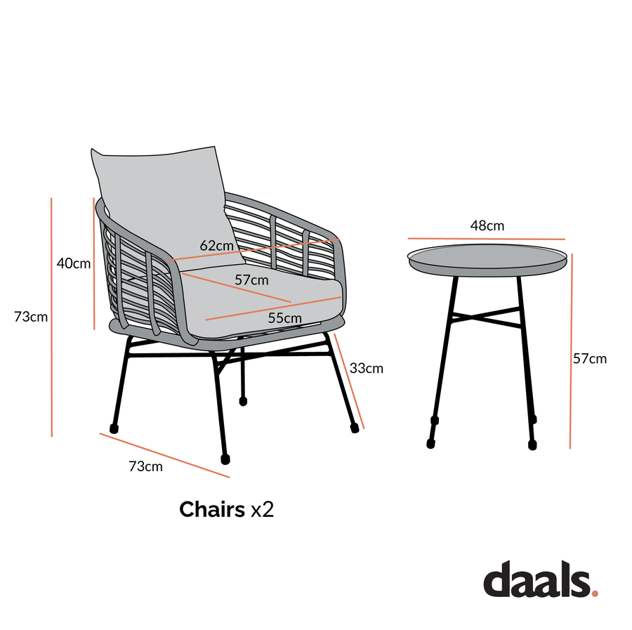 St Loy Natural Rattan Bistro Set with Table