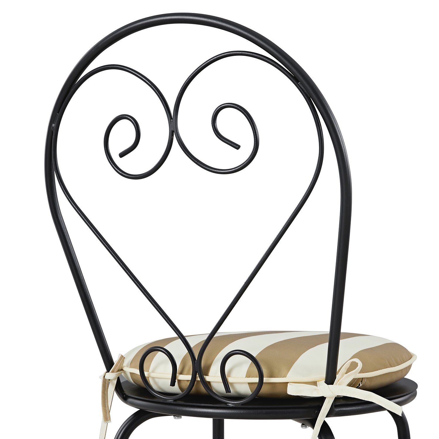 Haymes Metal Indoor and Outdoor Bistro Set, Khaki Stripe