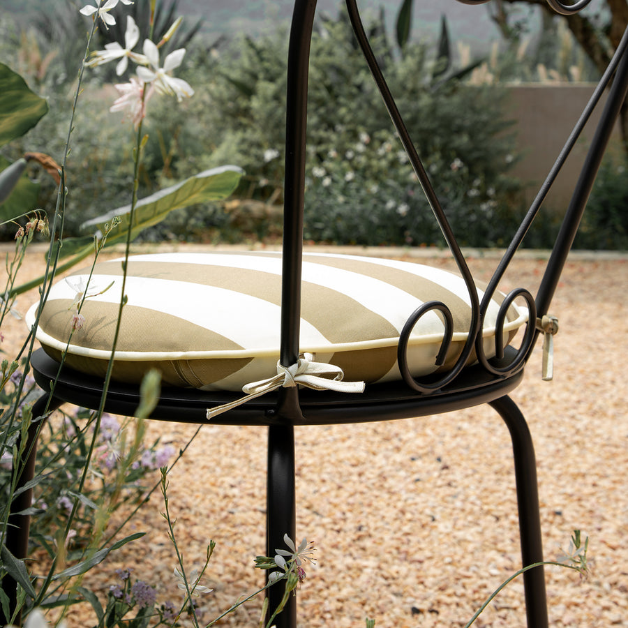 Haymes Metal Indoor and Outdoor Bistro Set, Khaki Stripe