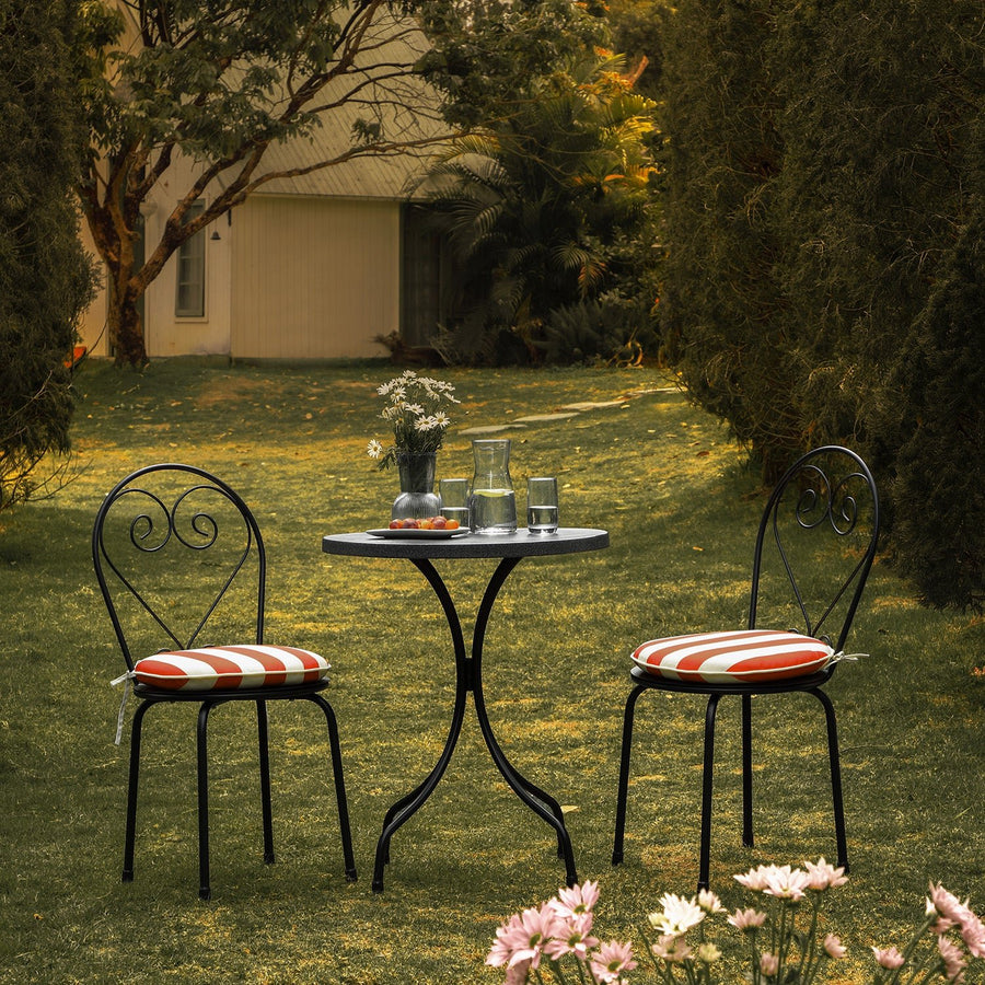Haymes Metal Indoor and Outdoor Bistro Set, Scarlet Stripe - daals