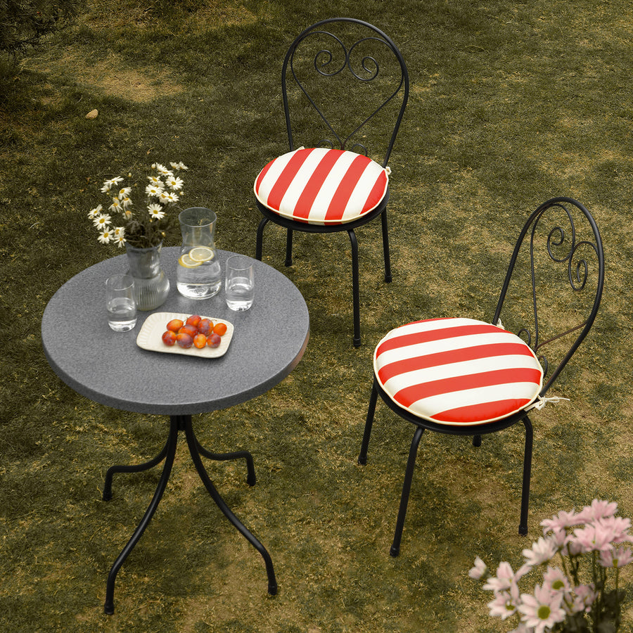 Haymes Metal Indoor and Outdoor Bistro Set, Scarlet Stripe - daals