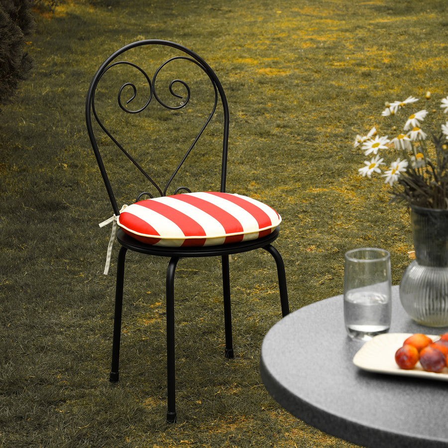 Haymes Metal Indoor and Outdoor Bistro Set, Scarlet Stripe - daals