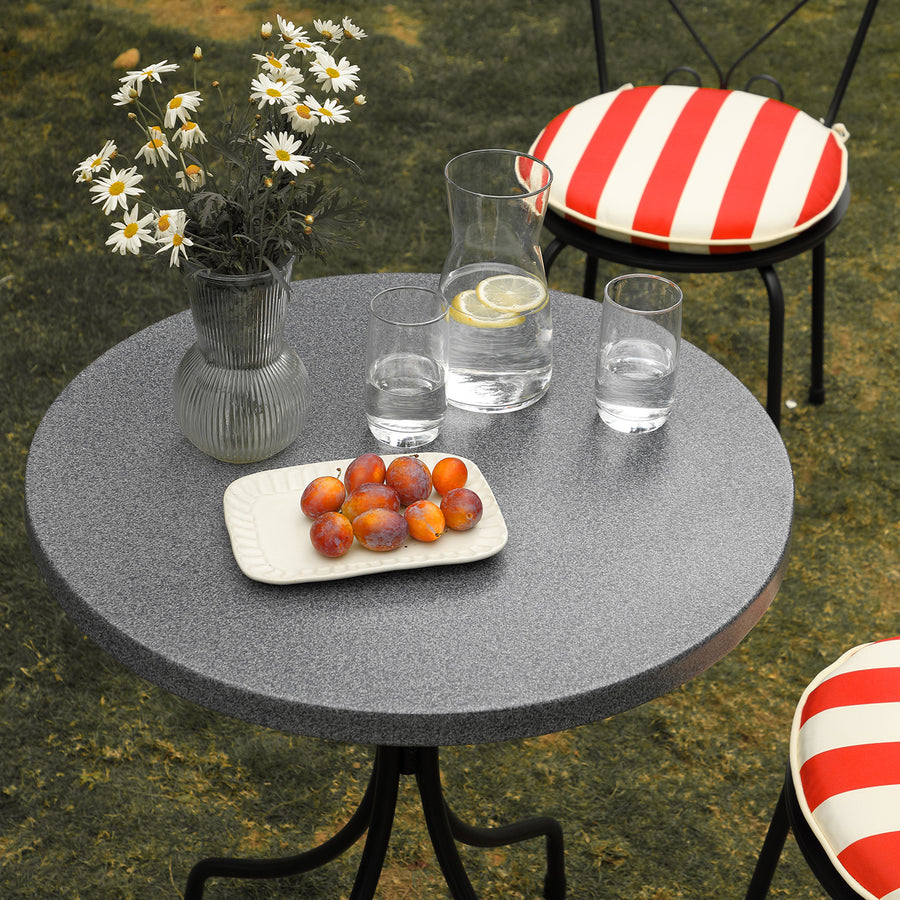 Haymes Metal Indoor and Outdoor Bistro Set, Scarlet Stripe - daals