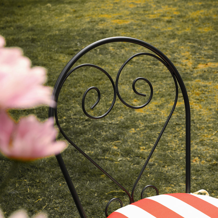 Haymes Metal Indoor and Outdoor Bistro Set, Scarlet Stripe - daals