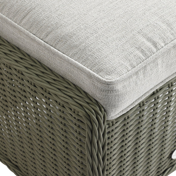 Hampshire 2-Seater Round Wicker Reclining Bistro Set with Stools, Desert Sage