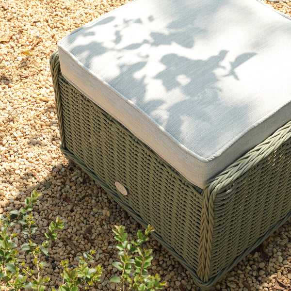 Hampshire 2-Seater Round Wicker Reclining Bistro Set with Stools, Desert Sage