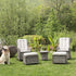 Hampshire 2 - Seater Round Wicker Reclining Bistro Set with Stools, Light Grey - daals