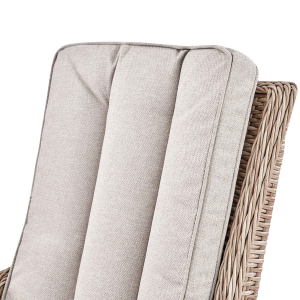 Hampshire 2-Seater Round Wicker Reclining Bistro Set with Stools, Natural