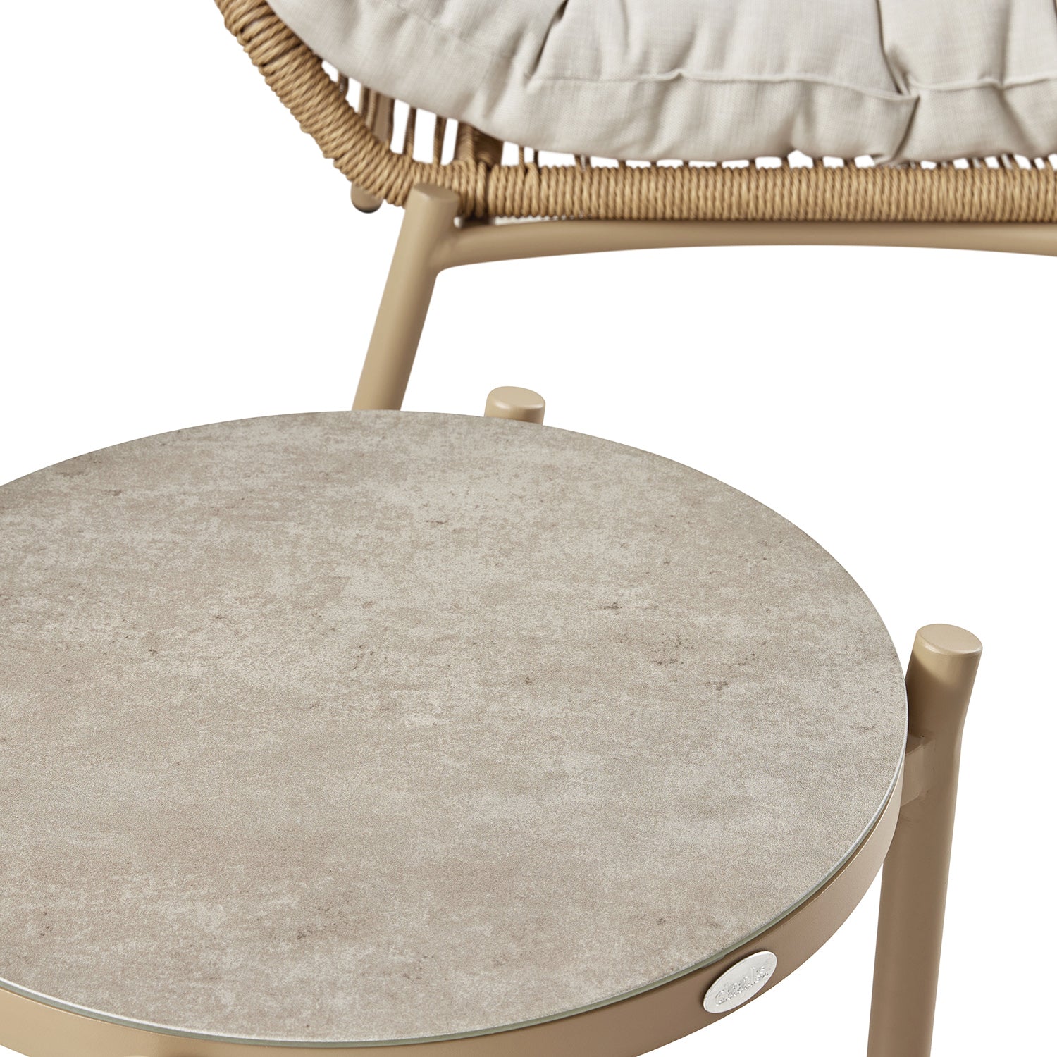 Marlowe 2-Seater Wicker and Aluminium Frame Bistro Set, Natural