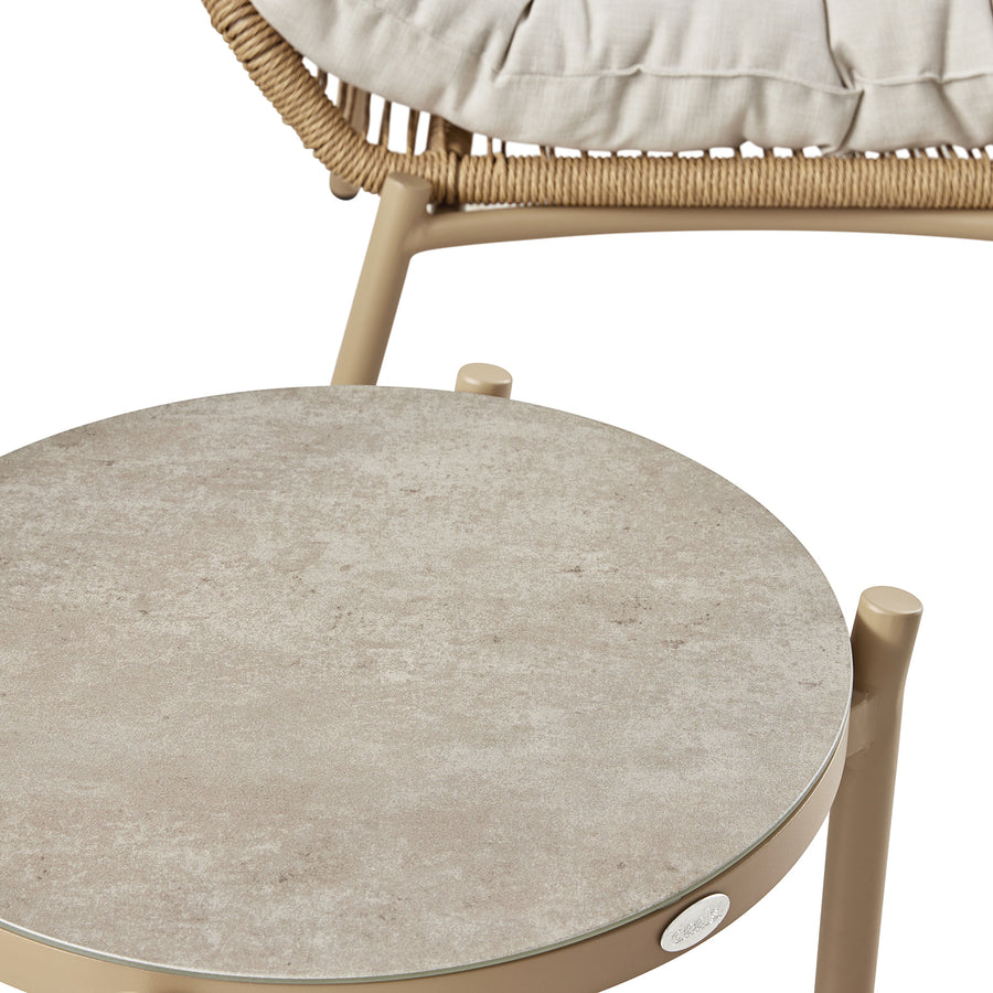 Marlowe 2-Seater Wicker and Aluminium Frame Bistro Set, Natural