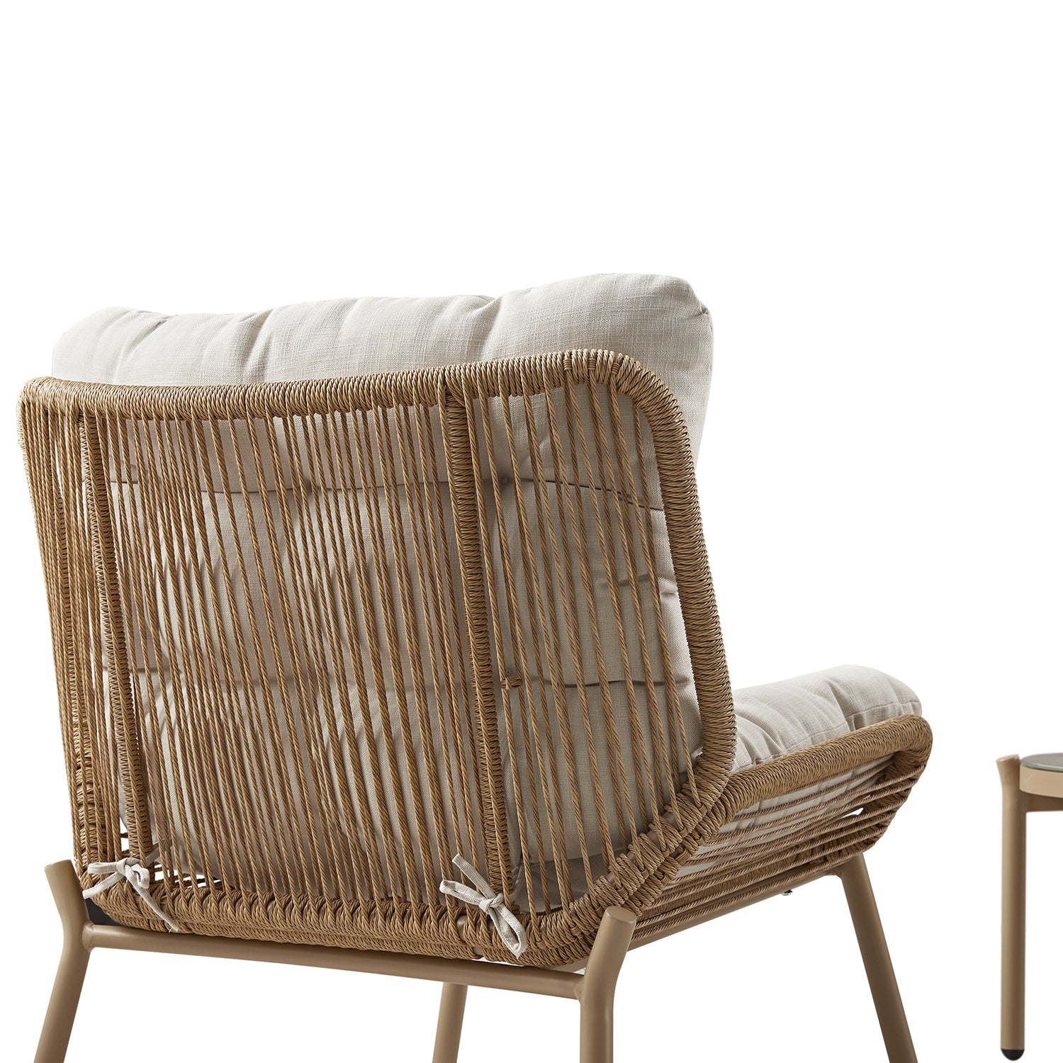 Marlowe 2-Seater Wicker and Aluminium Frame Bistro Set, Natural