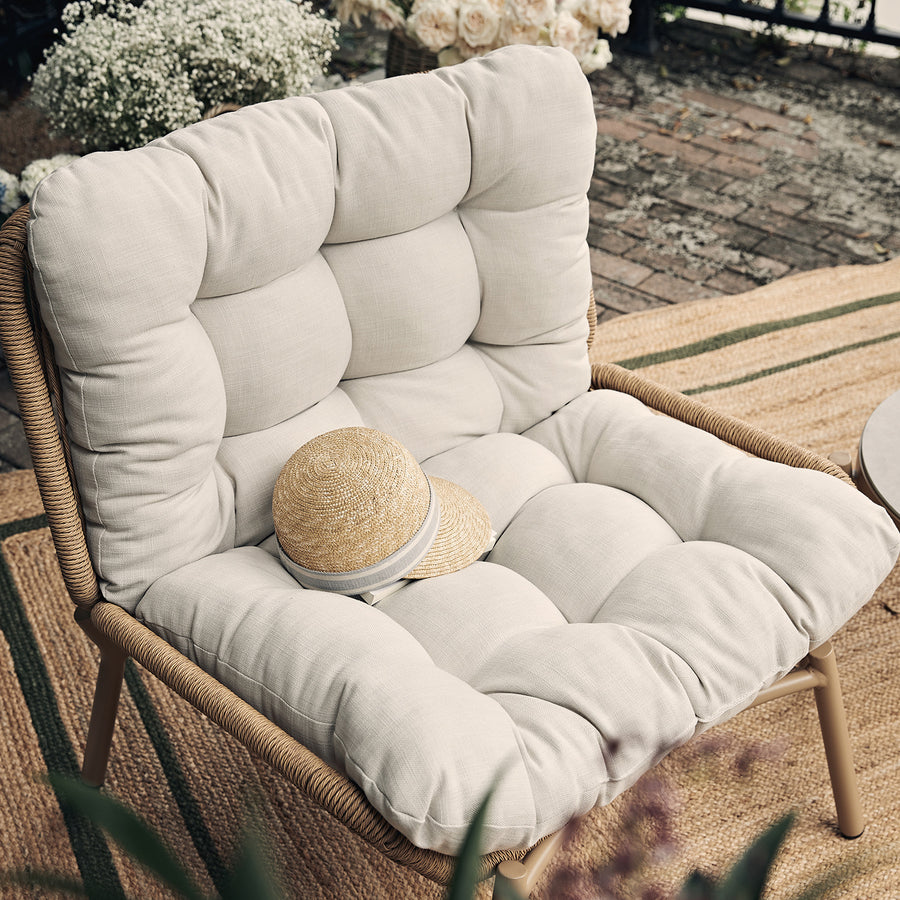 Marlowe 2-Seater Wicker and Aluminium Frame Bistro Set, Natural
