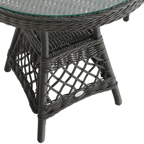 Willowbrook Lattice Weave Rattan Bistro Set, Dark Grey