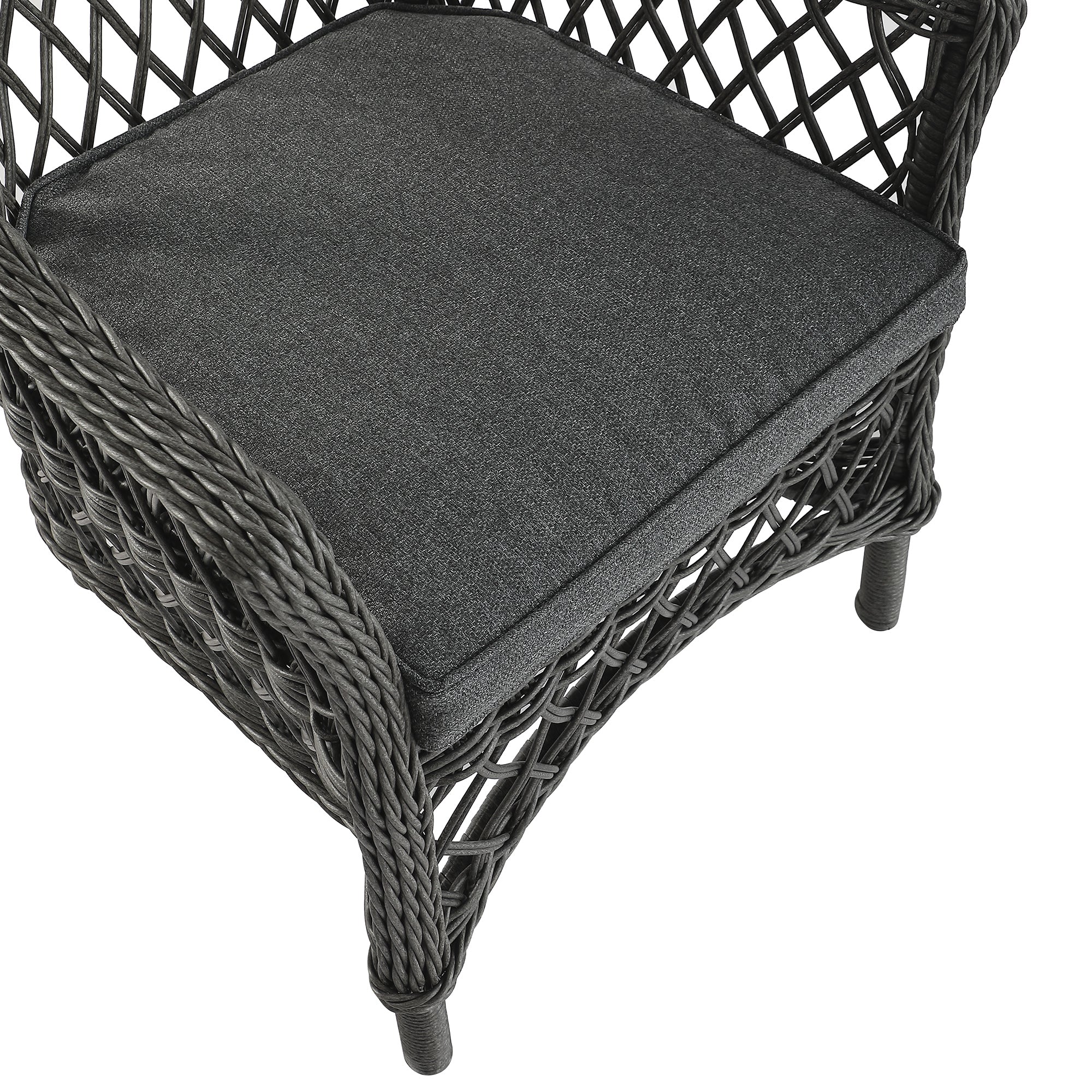 Willowbrook Lattice Weave Rattan Bistro Set, Dark Grey
