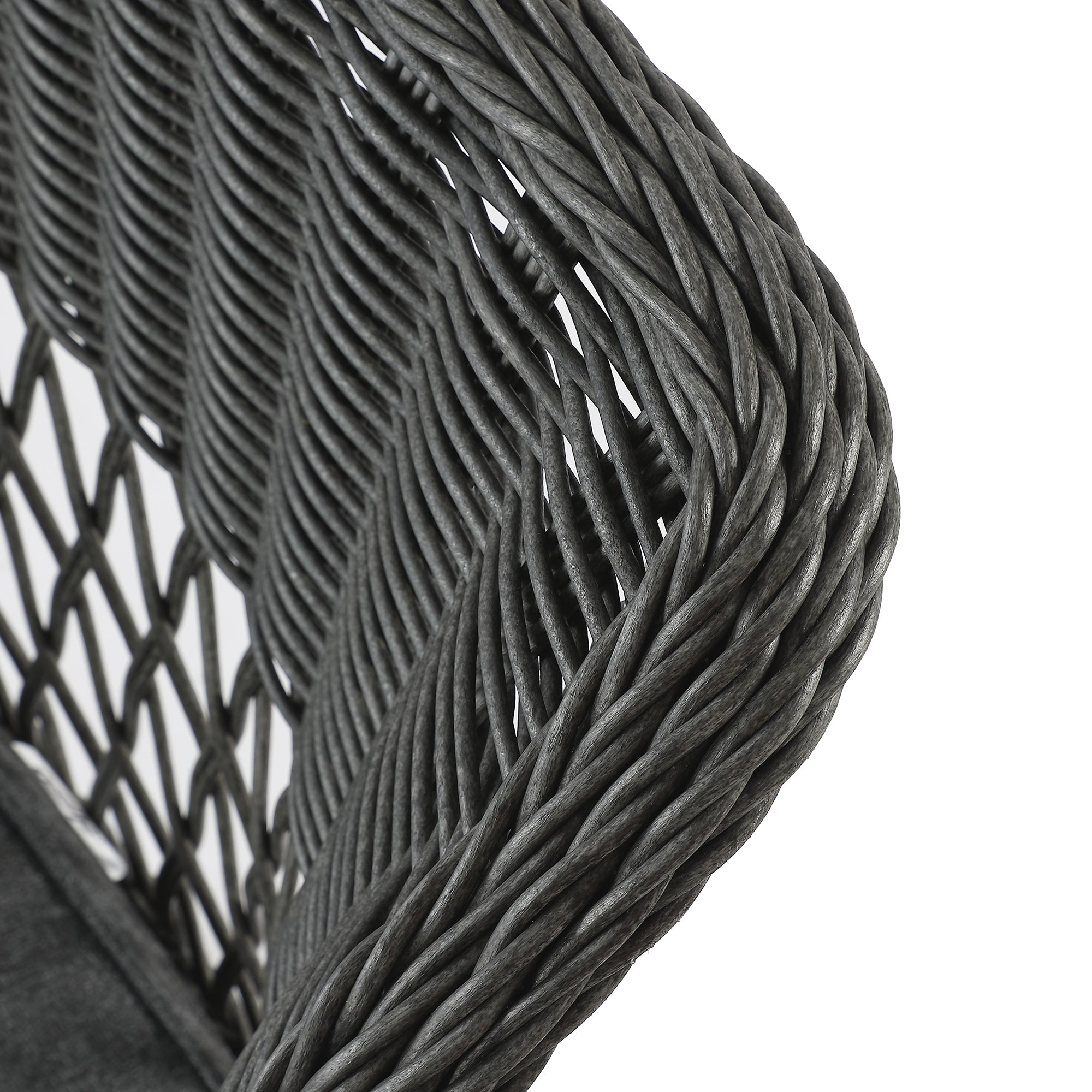 Willowbrook Lattice Weave Rattan Bistro Set, Dark Grey