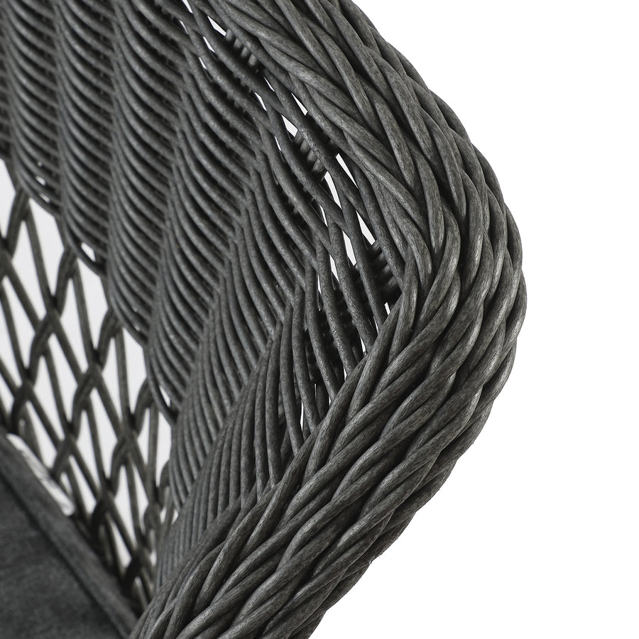 Willowbrook Lattice Weave Rattan Bistro Set, Dark Grey