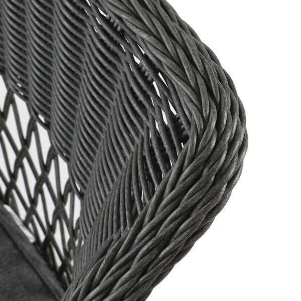 Willowbrook Lattice Weave Rattan Bistro Set, Dark Grey