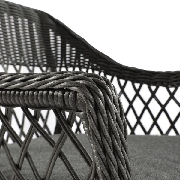 Willowbrook Lattice Weave Rattan Bistro Set, Dark Grey
