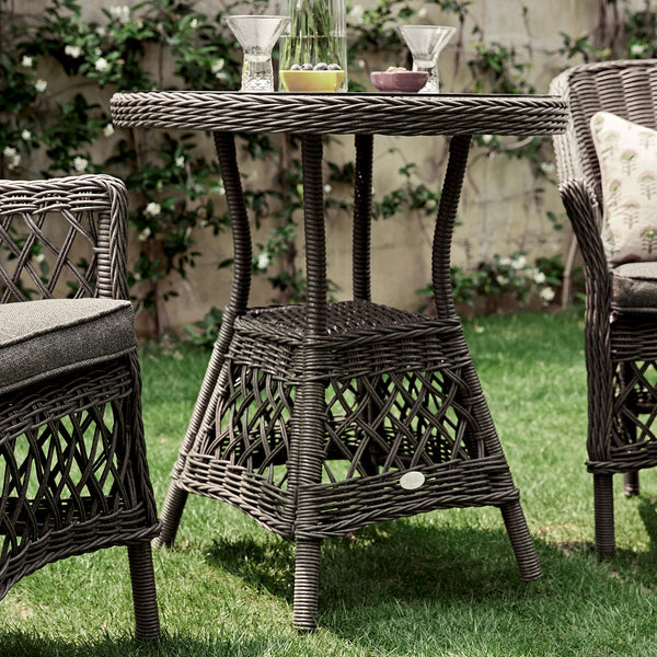 Willowbrook Lattice Weave Rattan Bistro Set, Dark Grey - daals
