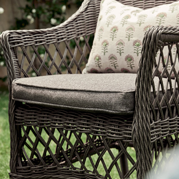Willowbrook Lattice Weave Rattan Bistro Set, Dark Grey - daals
