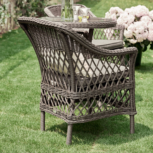 Willowbrook Lattice Weave Rattan Bistro Set, Dark Grey - daals