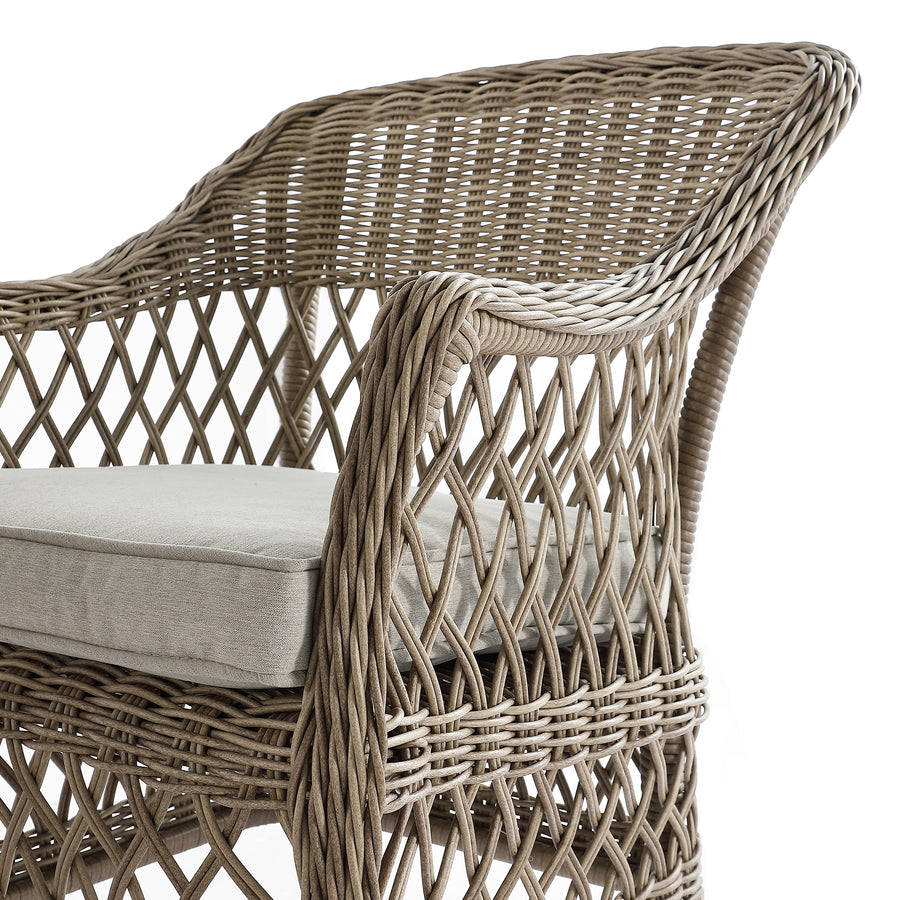 Willowbrook Lattice Weave Rattan Bistro Set, Natural