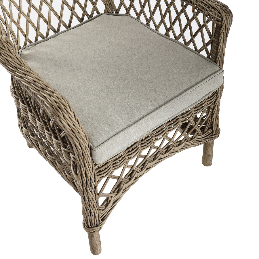Willowbrook Lattice Weave Rattan Bistro Set, Natural