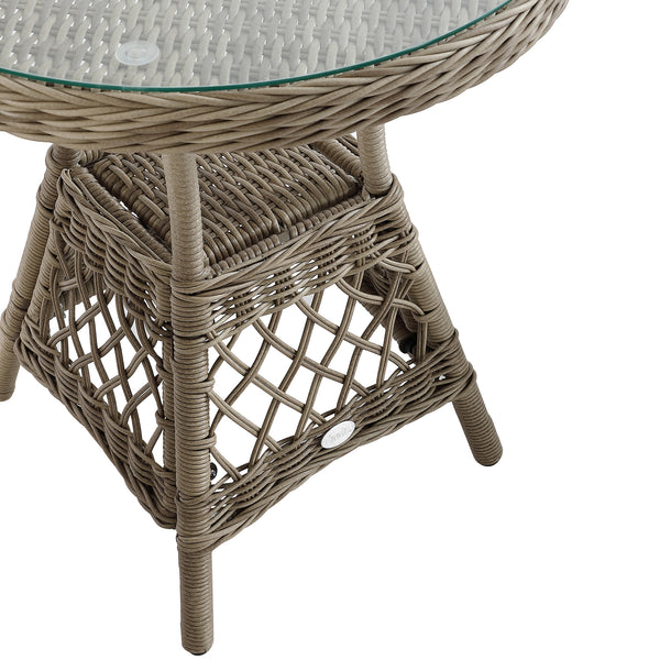 Willowbrook Lattice Weave Rattan Bistro Set, Natural - daals
