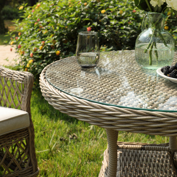 Willowbrook Lattice Weave Rattan Bistro Set, Natural - daals
