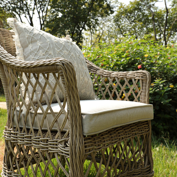 Willowbrook Lattice Weave Rattan Bistro Set, Natural - daals