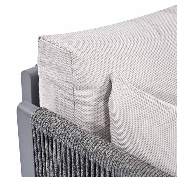 Pedra Rope and Aluminium Outdoor Bistro Set, Grey