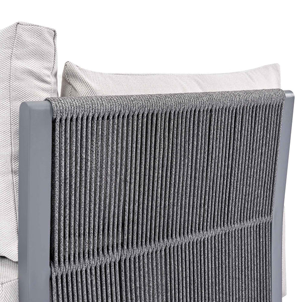 Pedra Rope and Aluminium Outdoor Bistro Set, Grey