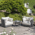 Pedra Rope and Aluminium Outdoor Bistro Set, Grey - daals