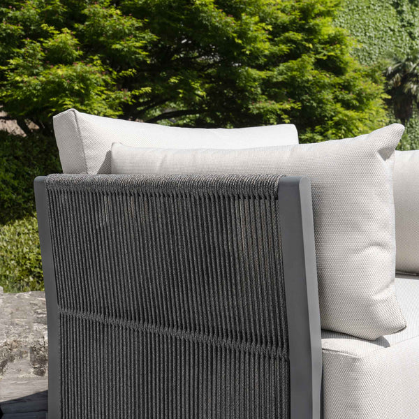 Pedra Rope and Aluminium Outdoor Bistro Set, Grey