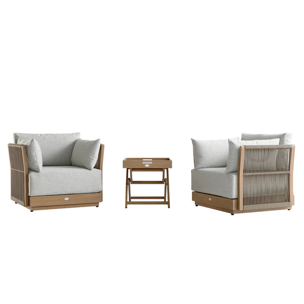 Pedra Rope and Aluminium Outdoor Bistro Set, Natural