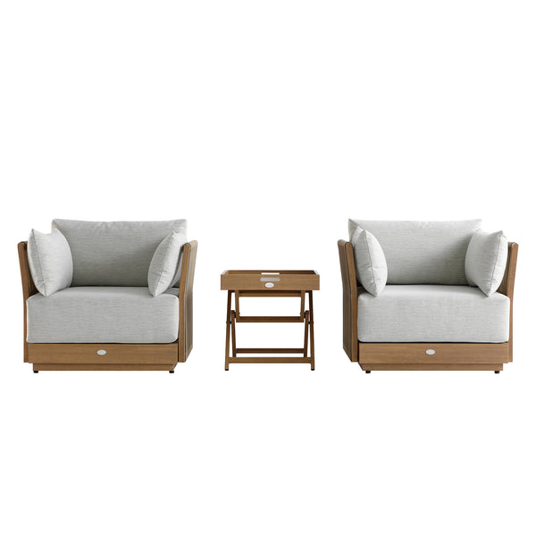 Pedra Rope and Aluminium Outdoor Bistro Set, Natural