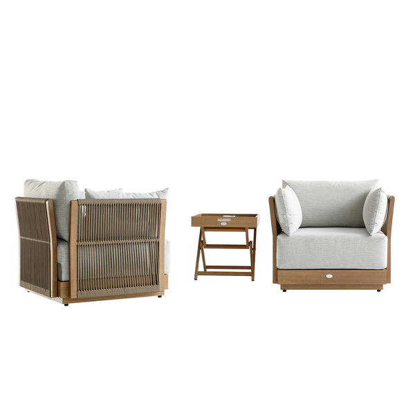 Pedra Rope and Aluminium Outdoor Bistro Set, Natural