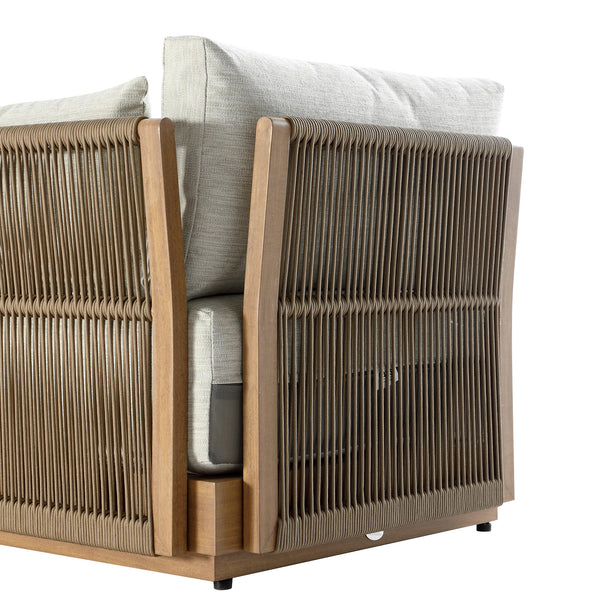 Pedra Rope and Aluminium Outdoor Bistro Set, Natural