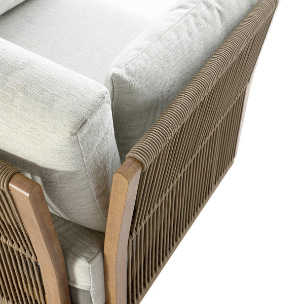 Pedra Rope and Aluminium Outdoor Bistro Set, Natural