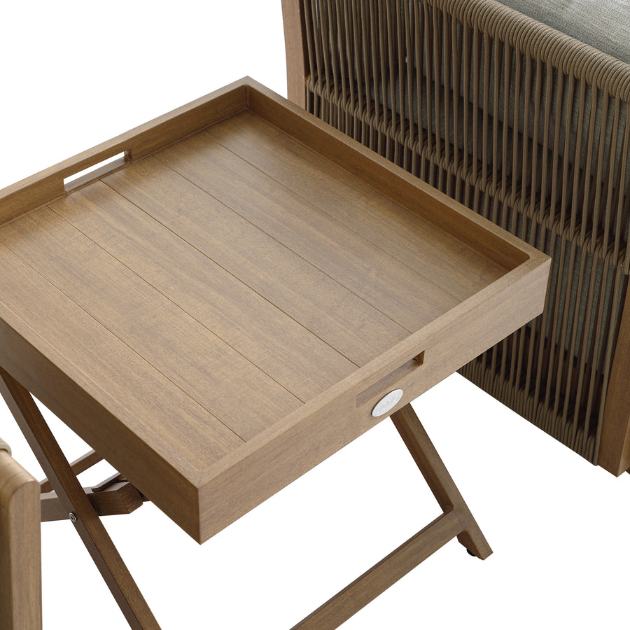 Pedra Rope and Aluminium Outdoor Bistro Set, Natural