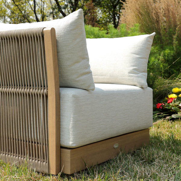 Pedra Rope and Aluminium Outdoor Bistro Set, Natural