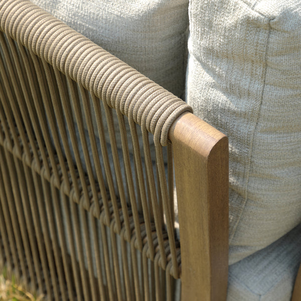 Pedra Rope and Aluminium Outdoor Bistro Set, Natural