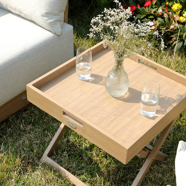 Pedra Rope and Aluminium Outdoor Bistro Set, Natural