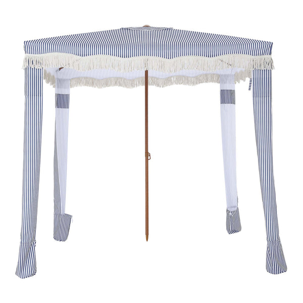 Gabriel Blue and White Striped Fringed Cabana