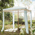 Gabriel Sage Green and White Striped Fringed Cabana - daals
