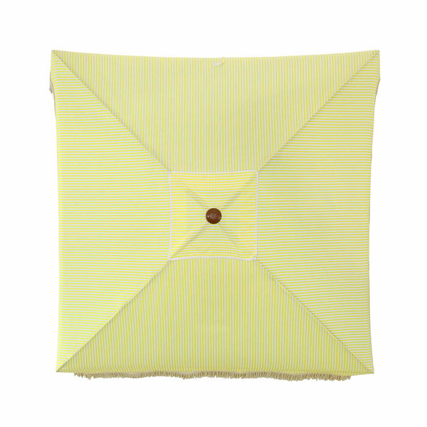 Gabriel Yellow and White Striped Fringed Cabana