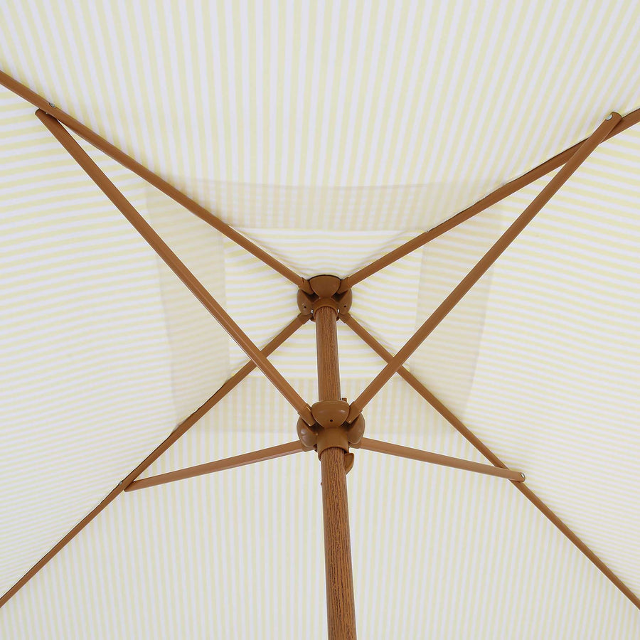 Gabriel Yellow and White Striped Fringed Cabana