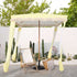 Gabriel Yellow and White Striped Fringed Cabana - daals