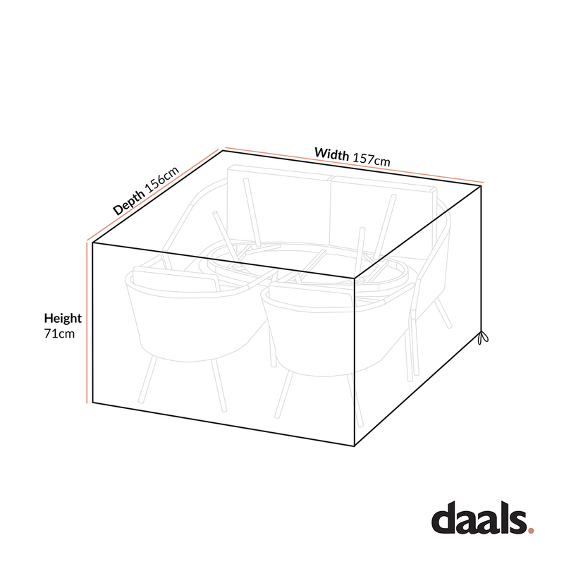 Cover for Montebello 4-Seater Outdoor Rope and Aluminium Sofa Set with Coffee Table